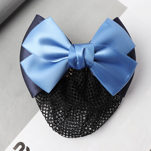 Wholesale professional head flower bow net pocket nurse hair net bank stewardess hotel clerk work plate hair clip jewelry
