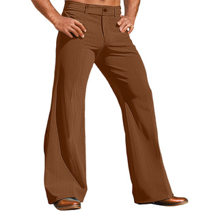 Men's Amazon Retro Solid Color Corduroy Slim Fit Suit Pants