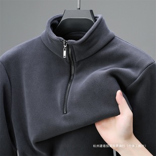 Clearance Picking Up Polar Fleece Sweater Men's Half-High Collar Warm Base Shirt Autumn and Winter Half-Zipper Inner Fleece Sweater