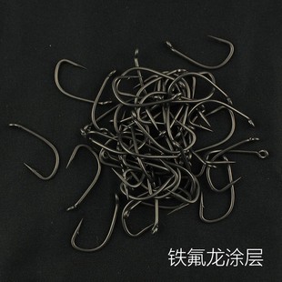 European carp hook with barbed handle bulk Teflon wild fishing Luya European carp hook bottom fishing tube