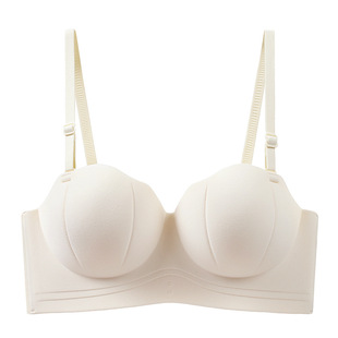 Detachable strapless seamless solid color sexy underwear women's wireless small chest push up large shell cup bra