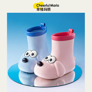 Happy Mary children's rain boots non-slip waterproof children's rain boots children's baby water shoes Children's mid-calf rain boots
