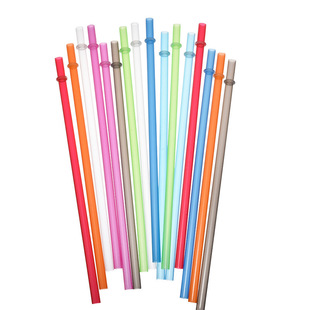 Repetiable hard pipe with ring straw cross-border hot sale 12 color threaded hard straw anti-off PP plastic straw