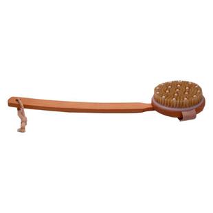 Cross-border Hot Selling Wooden Long Handle Bath Brush Removable Curved Back Rubbing Bath Brush Bristle Soft Hair Bath Brush Round Head 11