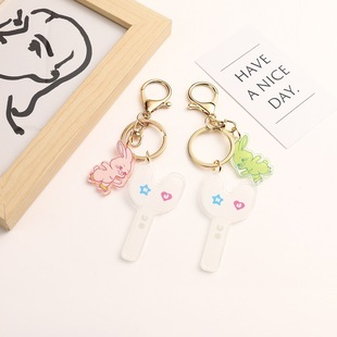 newjeans cartoon acrylic keychain support light pendant bunny peripheral same style