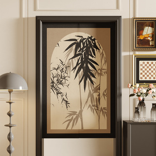 Chinese Style Door Curtain Chinese Style Bedroom Door Curtain Sense Chinese Style Ancient Style Partition Curtain Punch-Free Tea Room Door Curtain Half Curtain