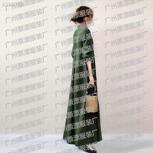 Cross-border hot dress 2024 autumn new POLO collar retro high waist A dress