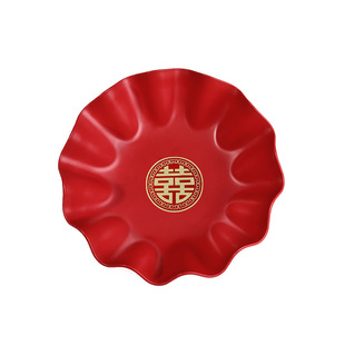 Wholesale wedding fruit plate happy wholesale sugar plate special living room red wedding plate wedding supplies 2022 New