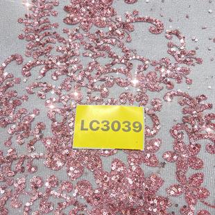 LC3039 pattern 10Y wedding dress fabric mesh gold spray gold pattern fabric
