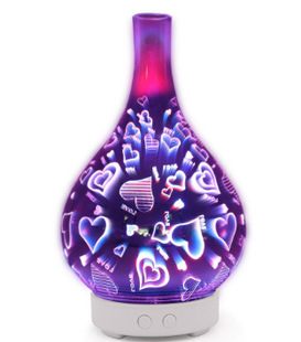 Cross-border new creative night light 3D glass fireworks aromatherapy machine colorful LED gradient aromatherapy humidifier