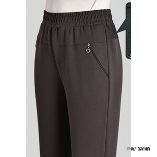 Middle-aged Mom Pants Elastic High Waist Middle-aged Women's Pants Spring and Autumn Loose Straight Casual Pants for Elderly Pei Xian