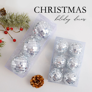 Cross-Border New Christmas Decorations Christmas Ball Pendants Laser Mirror Ball Pendants Wholesale