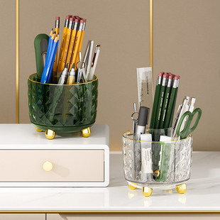 Rotating Makeup Brush Storage Cartridge Comb Eyeshadow Brush Eyebrow Pen Storage Barrel Desktop Cosmetic Lipstick Storage Box