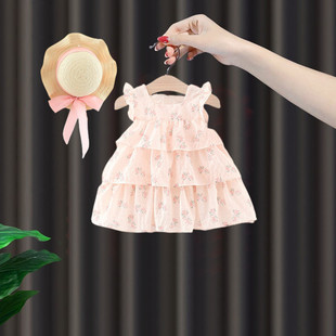 Little Girl 2023 New Korean Style Cute Princess Dress Girls' Summer Stylish Princess Dress Baby Girl Dress