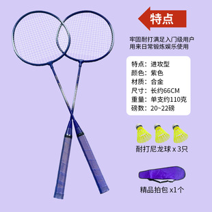 Amazon explosions resistant badminton racket factory direct adult advanced double racket suit professional sporting goods