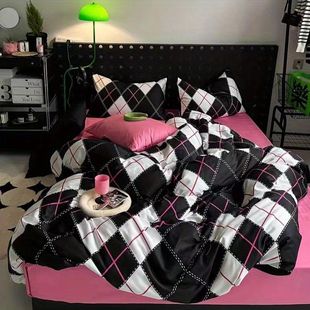 Once the sea gradient blue wash cotton one-piece quilt cover plain bed sheet four-piece set bedding three-piece set roga