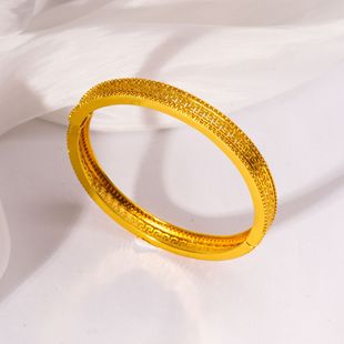 Горячая продажа медно-покрытый 24K золотой браслет Дубайская невеста индийская легкая роскошь женский свадебный песочный золотой браслет ювелирные изделия оптом