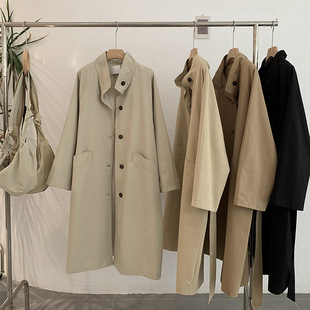 Omalai Stand-Up Collar Single-Breasted Long-Sleeved Pure Color Windbreaker Jacket Korean Style Spring Fashion Versatile Elegant Women 1843
