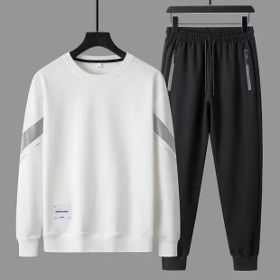 Men's Sports suit Spring and Autumn New Round Neck Sweat Outdoor Running Fitness Leisure Sports Trousers Two-piece Set