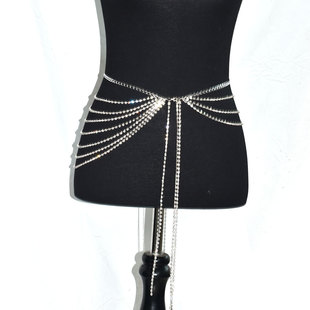 Waist Chain Distinctive Crystal Tassed Skirt Body Chain European and American Simple Stage Performance Waist Accessories Waist chai