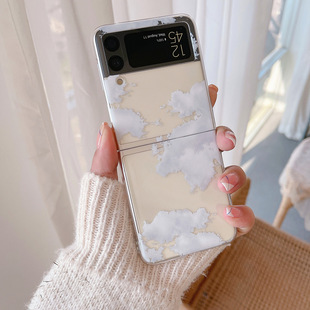 Для Samsung zflip5 складной чехол для телефона граффити звезда белые облака красочные облака окрашенные zflip4 защитный чехол