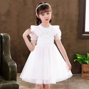 Girl's Dress Girl's Dress Spring 2024 Baby's Western Style Princess Dress Lace Dress Birthday Festive Steel Dress
