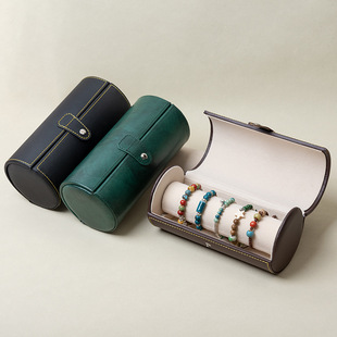 Portable Large Capacity Bracelet Storage Box Cylindrical Beaded Bracelet Dustproof Jewelry Storage Box in stock