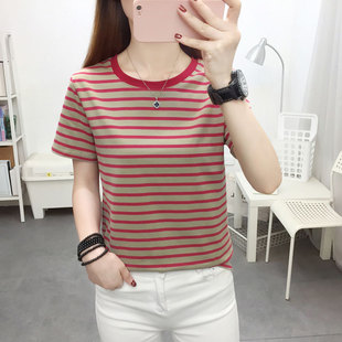 A generation of summer cotton short sleeve T-shirt women 2023 new mother size loose slim top women