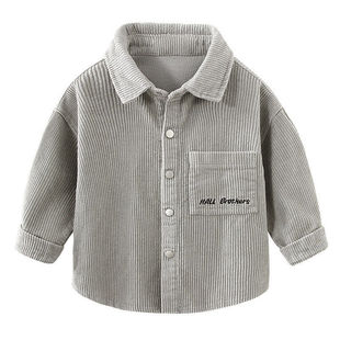 Free Shipping Boys Corduroy Shirt Coat Western Style Baby Long Sleeve Shirt Children's Early Autumn Thin Coat Children's Top