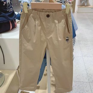 Bear children's clothing in stock spring bear boy woven casual pants cotton suit pants support a generation of hair