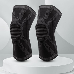 Compression Sports knee pad protective gear wholesale mountaineering kneecap basketball cycling fitness spring support silicone kneecap