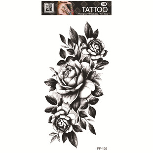 Yuanhua waterproof tattoo stickers manufacturers in stock wholesale wolf head totem Arabic text tattoo stickers cross-border supply