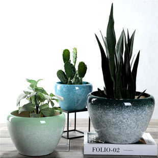 New Ceramic Flower Pot Extra Large Nordic Style Creative Indoor and Outdoor Money Tree Pothos Potted Flower Pot Clearance