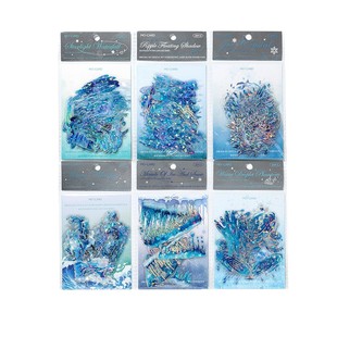 Mo ink PET sticker bag unbounded water language series ice crystal shell light hand account decoration material paste 20 6