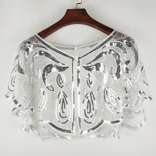 Sequin shawl lace mesh nail bead pullover bead dress sunscreen summer women's European and American cross-border wholesale