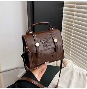 Casual Texturous 2025 College Style Large Capacity New Fashion Retro Postman Stylish Single Shoulder Double Shoulder Small Square Bag for Women