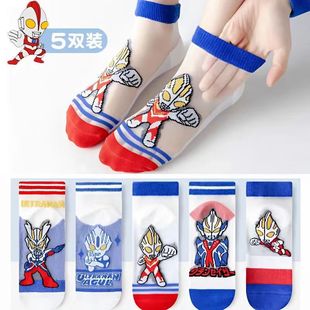 2025 new spring and summer ice silk thin breathable cotton socks mesh boat socks cartoon girls socks baby socks wholesale