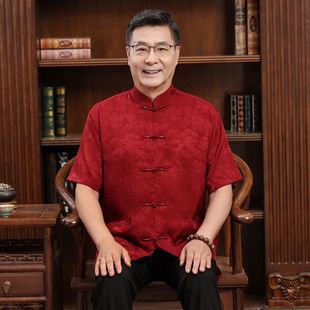 Hengyuanxiang летний средний и пожилой костюм Тан мужской короткий рукав день рождения