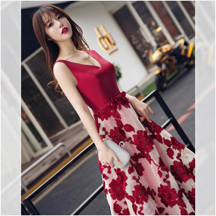 Toast Dress Bride 2023 New Fashion Red Long Banquet Annual Meeting Slimming Catwalk Host Evening Dress Female