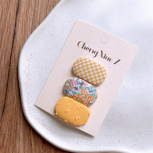 Cute Mini Children's Oval Floral Polka Dot Hair Clip Little Girl's Side Bangs Clip Baby's Broken Hair BB Clip Hair Clip