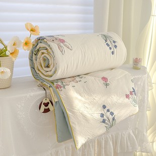 New Type A Washed Cotton Summer Quilt Double Yarn Summer Quilt Single Double Thin Quilt Air-conditioning Quilt Gift Quilt Wholesale