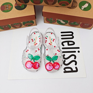 Новые детские туфли Мелиссы melissa фруктовые туфли для женщин сокровище вишневый зыбучий песок сандалии