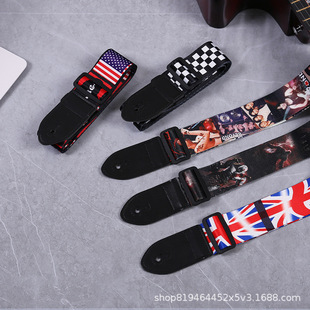Guitar Strap Electric Guitar Ukulele Widened Thickened Universal Universal Shoulder Strap Bass Print Strap Strap