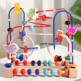 Cross-border Children's Cartoon Animal Beads Beads Boys and Girls Early Education Baby Hand-eye Coordination Exercise Educational Toys