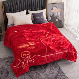 [manufacturer Wholesale] Raschel Blanket Autumn and Winter Thickeneded Double-layer Velvet Blanket Wedding Velvet Blanket Double-sided Velvet Blanket