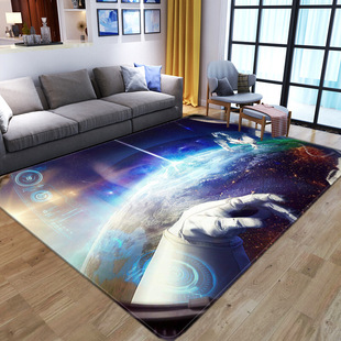 Cross-border Simple 3D Printed Carpet Living Room Coffee Table Carpet Astronaut Bedroom Bay Window Full Shop Rectangular Floor Mat