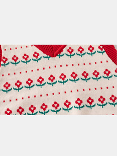 2024 spring new children's clothing girls' floral vest cross-border distribution Korean style baby V-neck thin cotton sweater vest