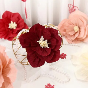 ins Wedding Room Decoration Crepe Paper Three-dimensional Flower Paper Flower Net Celebrity New House Bedroom Background Living Room Layout Lahua Happy Character
