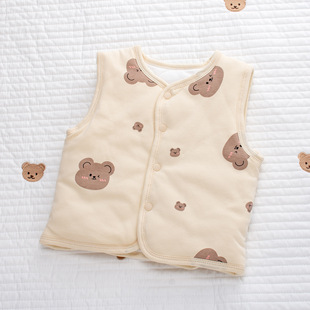 Korean Style Bear Vest Baby Cotton Thickened Cotton Vest Baby All-match Warm Small Waistcoat