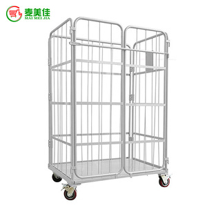 MJ-LRC02 supply warehouse tally turnover logistics trolley plastic spraying turnover truck metal cage truck plastic spraying logistics truck